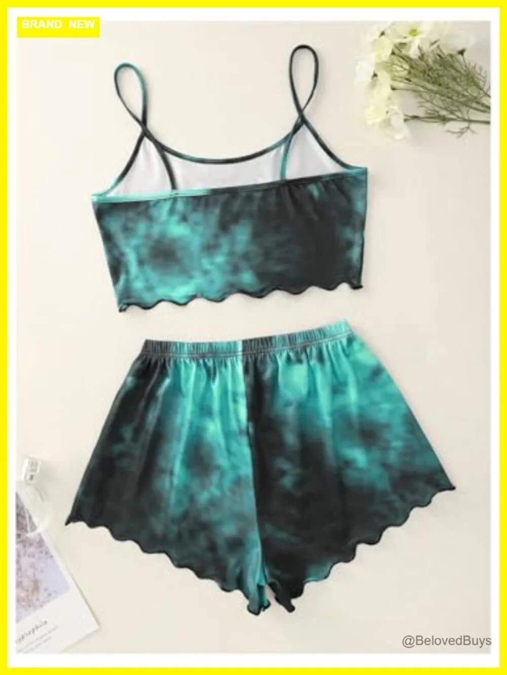 Women's Plus Size 2 Piece Goth Pajama Set Cami Shorts Sleepwear
